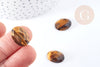 Cabochon ovale oeil de tigre naturel facetté 18x13mm, cabochon création bijoux pierre, x1 G8658