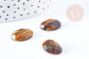 Cabochon ovale oeil de tigre naturel facetté 18x13mm, cabochon création bijoux pierre, x1 G8658