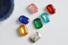 Cabochon plastique resine rectangulaire multicolore, cabochon plastique, création bijoux, strass couture,25mm l'unité, G0657