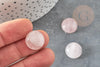 Cabochon quartz rose, pierre naturelle, cabochon rond,quartz naturel,pierre rose,quartz rose, 16mm , x1 G6711