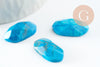 Cabochon rectangle howlite naturelle turquoise facetté 21.5mm, cabochon pierre naturelle, x1 (G9963)