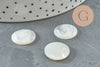 Cabochon rond Vierge Marie nacre blanche naturelle gravé 16mm, cabochon coquillage naturelle madonne, x1 G9629