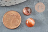 Cabochon rond agate naturelle orange rayée 10mm, cabochon en agate pour création bijoux, X1 G8603