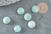 Cabochon rond amazonite de fleurs naturelle à facettes 8mm, création bijoux pierre naturelle, X1 G8686