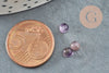 Cabochon rond amethyste, fournitures créatives, cabochon rond, amethyste naturelle, pierre naturelle,4mm, X1 G2820