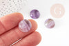 Cabochon rond amethyste,cabochon rond,cabochon violet, amethyste naturelle,16mm, pierre naturelle, x1 G2259