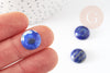 Cabochon rond bleu lapis lazulis, cabochon rond, cabochon pierre, lapis lazulis naturel,14mm, pierre naturelle, x1 G2596