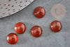 Cabochon rond cornaline orange 10mm, cabochon pour création de bijoux en pierre, x1 G2436