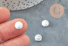 Cabochon rond howlite blanc, cabochon howlite,cabochon rond, howlite Naturelle,8mm, pierre naturelle, X1 G4809