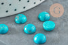 Cabochon rond howlite naturel teinté turquoise 8mm, cabochon création bijoux pierre, X1 G8653