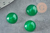 Cabochon rond jade malaisie teinté vert 10mm, cabochon création bijoux pierre, X1 G8663