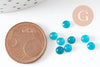 Cabochon rond jade naturel bleu cyan 4mm, cabochon pierre naturelle, x1 (G9959)