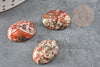 Cabochon rond jaspe léopard,bijou pierre, cabochon rond,jaspe naturel, jaspe marron,cabochon 18x13mm, X1 G1134