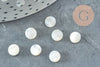 Cabochon rond nacre blanche, cabochon coquillage, cabochon nacre, coquillage nacre naturelle,6-6.5mm, X1 G2715