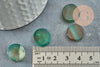 Cabochon rond onyx verte naturelle 14.5-15.5mm,cabochon pierre naturelle, X1 G9572