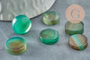 Cabochon rond onyx verte naturelle 14.5-15.5mm,cabochon pierre naturelle, X1 G9572