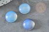 Cabochon rond opalite blanche,cabochon opalite,cabochon rond pierre ,14mm, x1 G2283