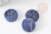 Cabochon sodalite naturelle percé naturel 25mm, creation bijou pierre naturelle, X1 G6458