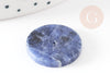 Cabochon sodalite naturelle percé naturel 25mm, creation bijou pierre naturelle, X1 G6458