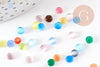 Cabochon verre oeil de chat rond,cabochon multicolore, verre dôme, ,4mm , x20 ou x50 G1546