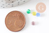Cabochon verre oeil de chat rond,cabochon multicolore, verre dôme, ,4mm , x20 ou x50 G1546