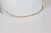 Chaine acier inoxydable 304 dorée 14k fantaisie résine bleue 2mm,chaine doree,acier chirurgical, chaîne fine, X 1m - G0940