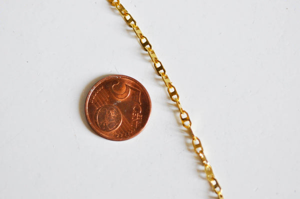 Chaine acier inoxydable doré IP 14k marine 2.8mm, x1 mètre G1690