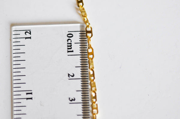Chaine acier inoxydable doré IP 14k marine 2.8mm, x1 mètre G1690