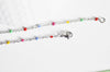 Chaine avec fermoir acier inoxydable platine résine multicolore 2mm-45cm,chaine collier, x1 (G1412)