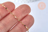 Chaine complète acier dorée 14k fantaisie,collier doré,sans nickel,acier doré,chaine complète,2mm,50cm, x1 G2995