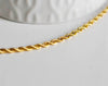 Chaine complète acier dorée 14k torsadée,collier doré,sans nickel,chaine complète,2.5mm,50cm X1 G1474