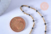 Chaine de cheville acier doré 14k résine noire chaine doree, bracelet chaîne fine,1.5-2mm,23cm, x1 G3430