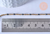 Chaine de cheville acier doré 14k résine noire chaine doree, bracelet chaîne fine,1.5-2mm,23cm, x1 G3430