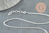 Chaine de cheville maille fantaisie très fine argent 925 massif 24cm, chaine en argent pour création bijoux, x1 G9430