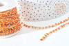 Chaine perles de rocaille orange laiton doré 6x2~3mm, chaine collier création bijoux , X 1mètre G7818