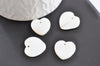 Charm coeur nacre blanche naturelle, pendentif coeur, coeur nacre, coquillage blanc, création bijoux, 19mm, lot de 5-G1069