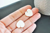 Charm coeur nacre blanche naturelle, pendentif coeur, coeur nacre, coquillage blanc, création bijoux, 19mm, lot de 5-G1069