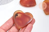 Coeur agate naturelle orange druze, agate naturelle roulée, pierre semi-precieuse, séance lithothérapie, 47mm, X1 G5651