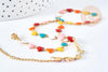 Collier chaine coeur acier doré 304 inoxydable émaillé multicolore 45mm, idée cadeau anniversaire fête des mères femme x1 G8622