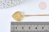Collier médaille coeur LOVE argent 925 doré 24K- 45cm,x1 (G7041)