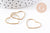 Connecteur coeur laiton brut 18mm, x10 (G10261)