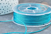 Cordon bleu turquoise Métallisé tressé polyester 1mm, cordon métallisé pour bijoux, X 1mètre G8170