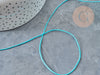 Cordon bleu turquoise tressé polyester 0.8mm, cordon fil de jade pour bijoux, X1 mètre G3796