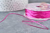 Cordon rose fuchsia Métallisé tressé polyester 1mm, cordon métallisé pour bijoux, x1 mètre G8172