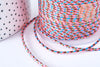 Cordon tressé Bordeau bleu rose fil doré 1.5mm-2mm,cordon multicolore scrapbooking,corde décoration, X1 mètre G6933