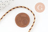 Cordon tressé Taupe Marron Beige Or 1.5mm x1 mètre G9729