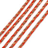 Cordon tressé rouge fil doré 2mm, cordon pour bijoux,cordon multicolore scrapbooking X 1mètre G5810