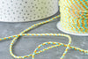 Cordon tressé vert jaune turquoise fil doré 1.5mm-2mm,cordon multicolore scrapbooking, X 1Mètre G8125