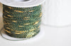 Cordon vert foncé or, fabrication bijoux,création bijoux,ruban mariage,fourniture créative, scrapbooking, 1.5mm, longueur 1 mètre-G1169