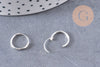 Créoles fine argent 925 massif 8mm, x1 paire (G1313)